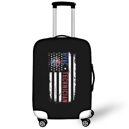 HVAC Technician US American Flag HVAC Mechanic Eng Luggage Covers