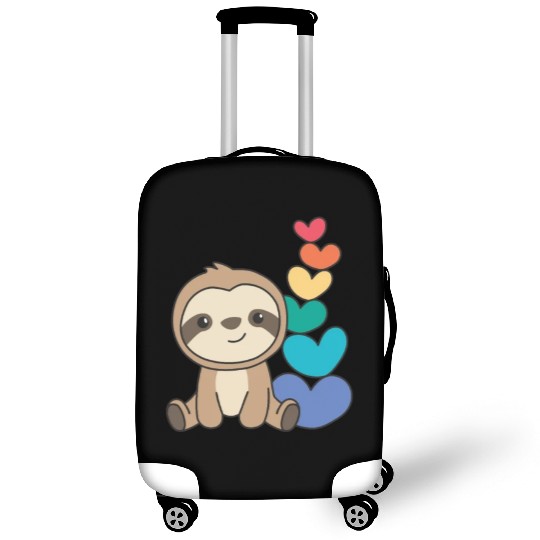 Rainbow Flag Gay Pride Lgbtq Hearts Sloth Luggage Covers