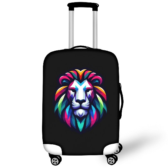 Vibrant Spectrum Lion - Abstract Wildlife Majesty Luggage Covers