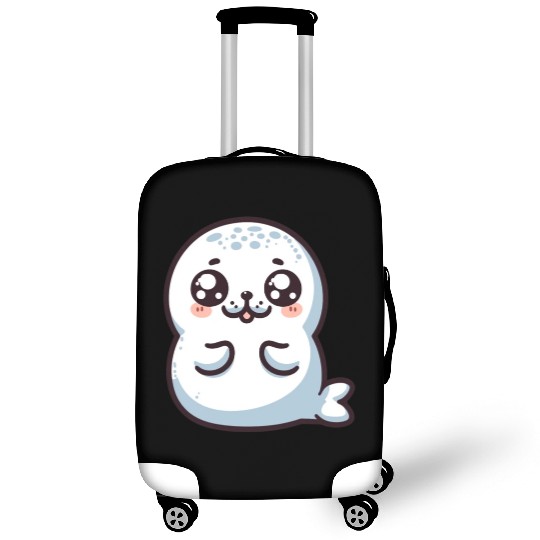 Playful Seal Cartoon Luggage Covers