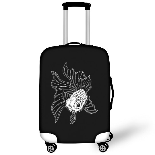 Dark Fish Japanese Artwork Luggage Covers