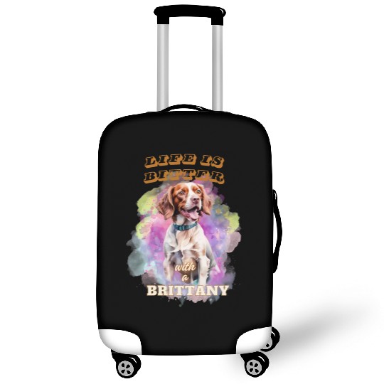 Surrealism Starry Night Brittany Spaniel Dog Luggage Covers