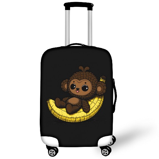 Amigurumi Monkey Chills On Banana Luggage Covers
