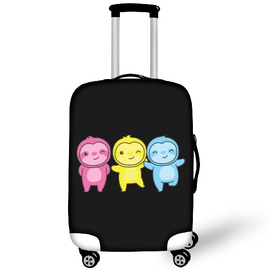 Pansexual Flag Pride Lgbtq Cute Sloth Luggage Covers