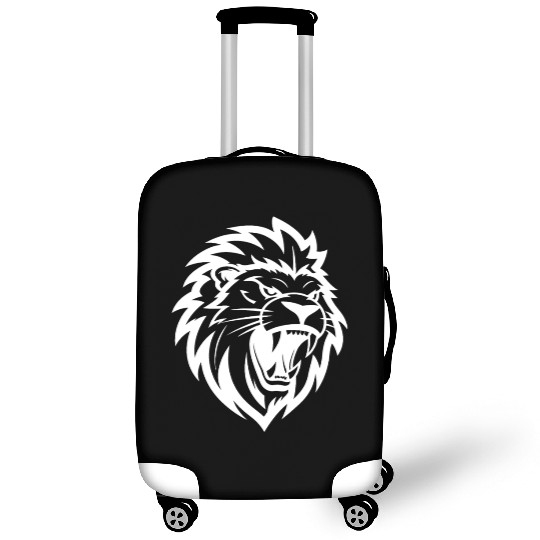 Angry Lion Head Tattoo Style Elegant Mane Luggage Covers