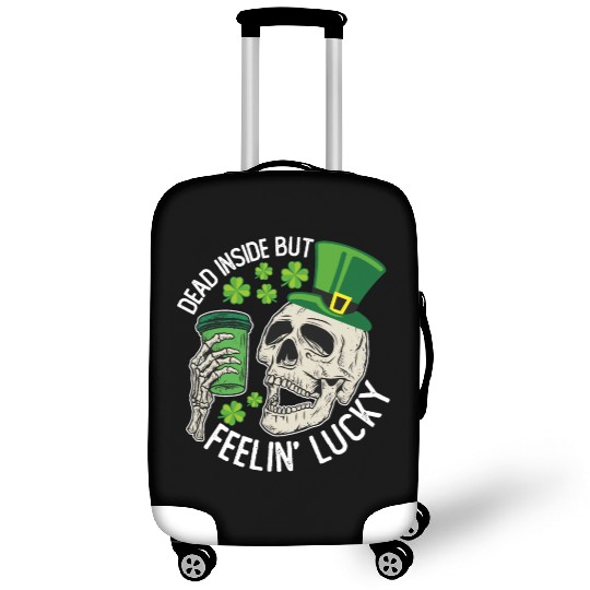 Dead Inside But Feelin' Lucky Skull St Patrick's Luggage Covers