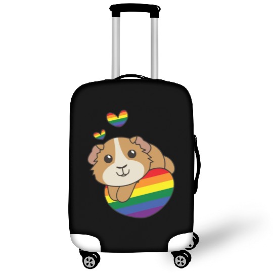 Rainbow Flag Pride Lgbtq Cute Guinea Pig Love Luggage Covers