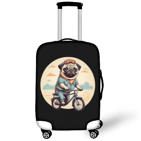 Pug Riding Bike Luggage Covers