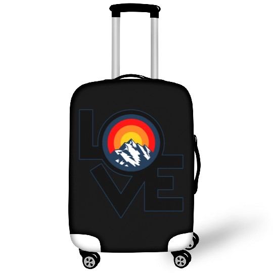 I Love Mountains Retro Sunset Design Luggage Covers