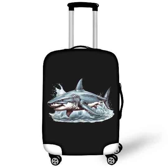 Angry great white shark Luggage Covers