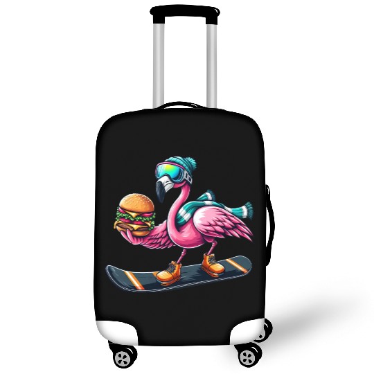 Flamingo Snowboard Burger Fun Luggage Covers