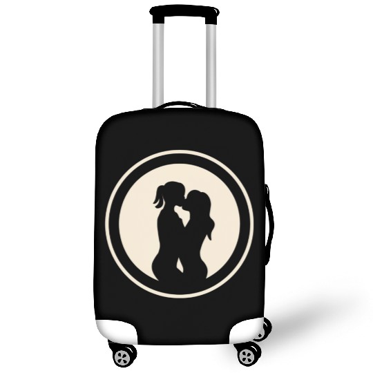 Silhouette of Lesbian Couple Luggage Covers