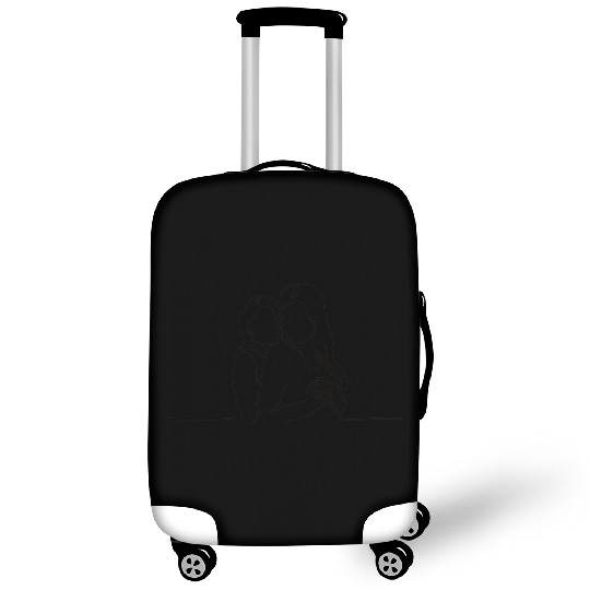 Line Art Lesbian Couple Luggage Covers