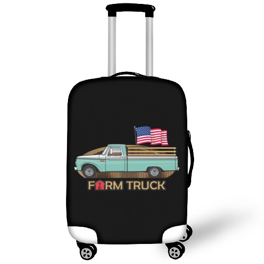 Farm Truck Light Turquoise Luggage Covers