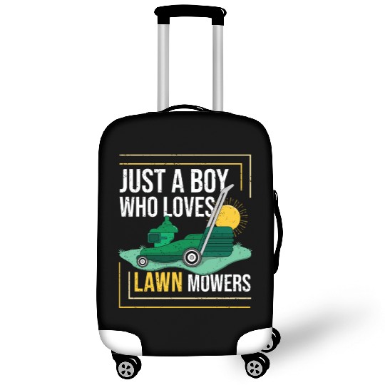 Just A Boy Who Loves Lawn Mowers Cool Mower Racing Luggage Covers