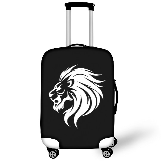Angry Lion Head Tattoo Style Waving Mane Luggage Covers