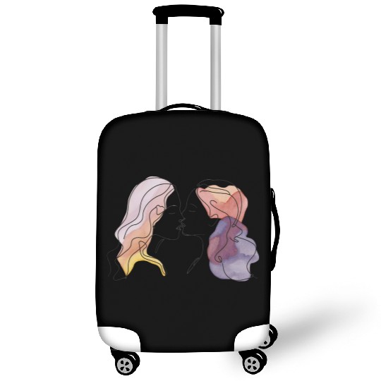 Lesbian Couple Simple Minimalistic Drawing Luggage Covers