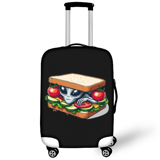 Alien Hiding in a Sandwich Luggage Covers