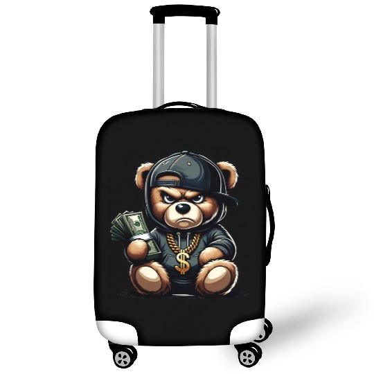 streetwise teddy bear with money Luggage Covers