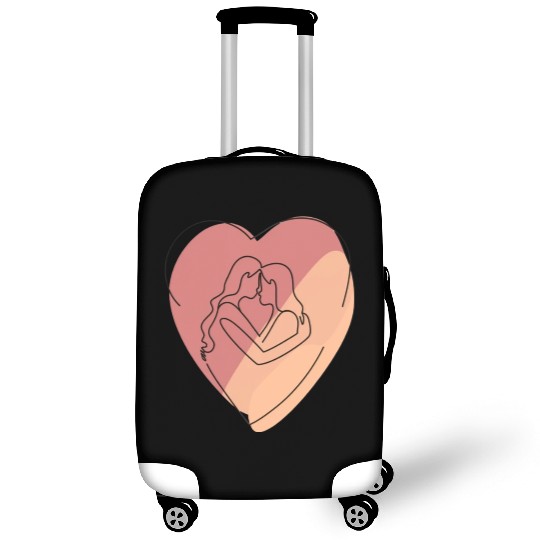 Lesbian Couple in Heart Luggage Covers