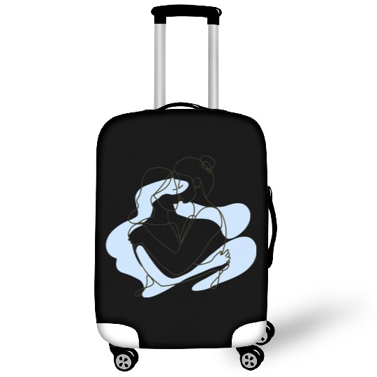 Abstract Line Art Lesbian Couple Luggage Covers