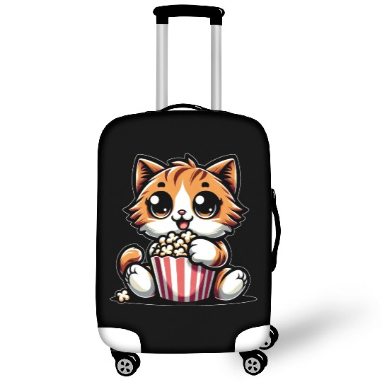 Cinema Cat, Cute Tomcat with Popcorn Luggage Covers