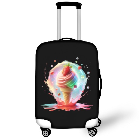 Strawberry Ice Cream with Colorful Luminescence Luggage Covers