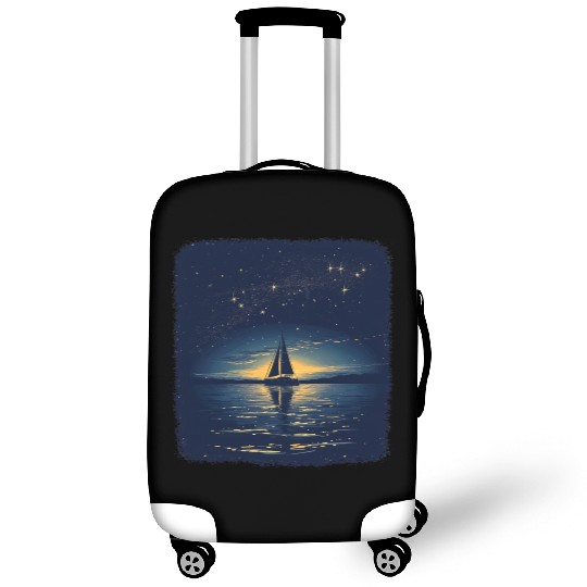 Starry Night Sailing Catamaran Luggage Covers