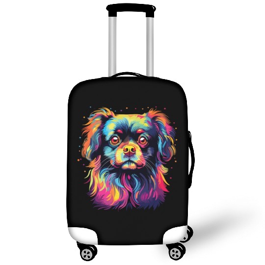 Watercolor Colorful Tibetan Spaniel Luggage Covers