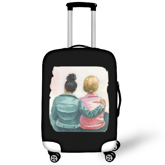 Watercolor Lesbian Couple Luggage Covers
