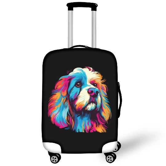 Watercolor Colorful Tibetan Spaniel Luggage Covers