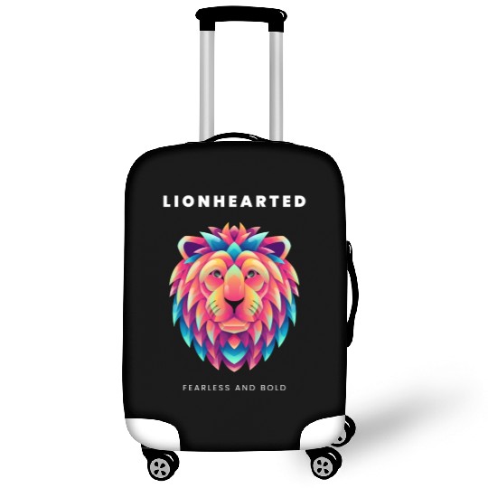 Black Purple Illustrative Lion Luggage Covers