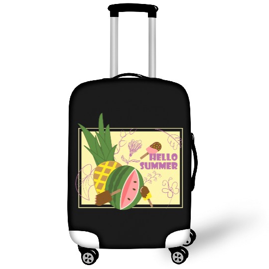 Hello summer fruit ice cream flowers & butterfly Luggage Covers