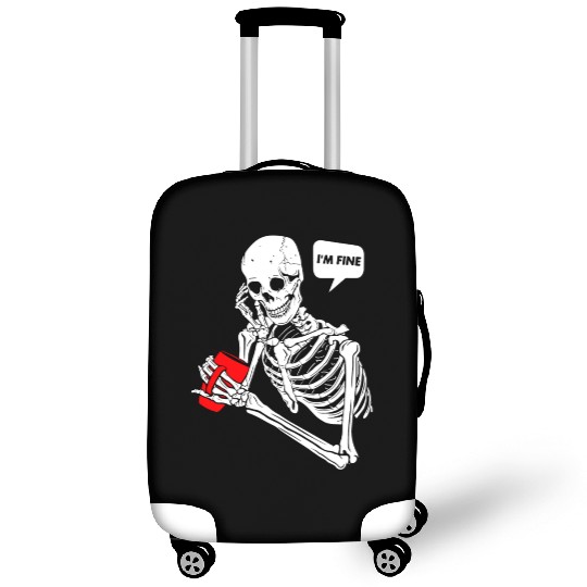 Skeleton Design I m Fine Great Luggage Covers