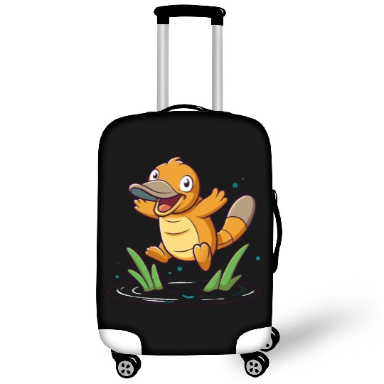 Whimsical Platypus Frolicking in a Pond Luggage Covers