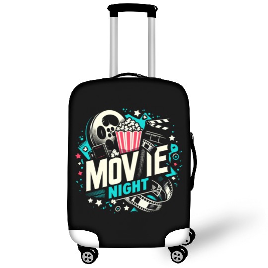 Movie Night Popcorn Film Theatre Cinema Ticket Luggage Covers
