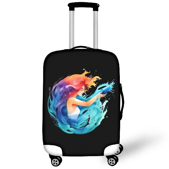 Color splash zodiac: Aquarius Luggage Covers