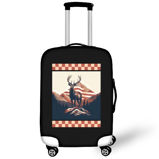Mountain Range American Flag Rock Camo Deer Peak Luggage Covers
