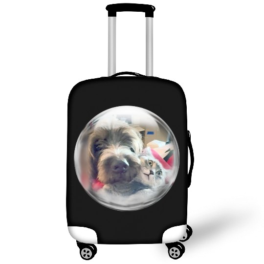 Life in a Bubble Collection-Dog Likes Cat Pillow! Luggage Covers
