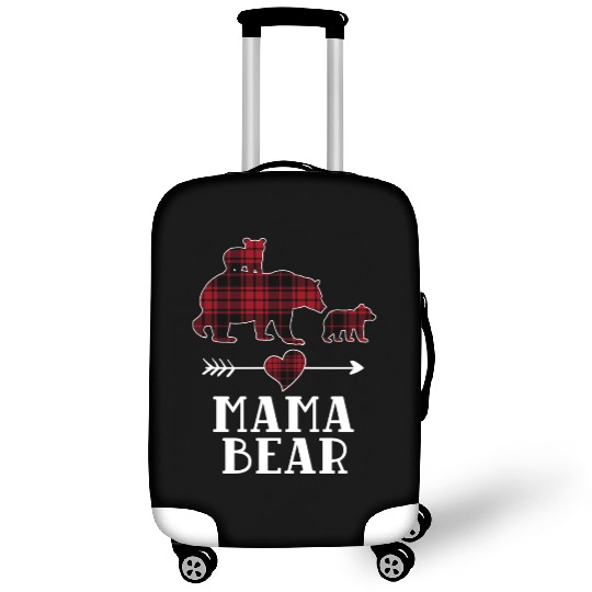 Mama Bear 2 Cubs Luggage Covers Christmas Mama Bear Plaid