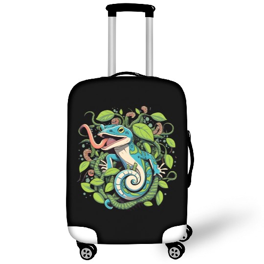 Blue Tongue Skink in Vines and Hornworms Design Luggage Covers