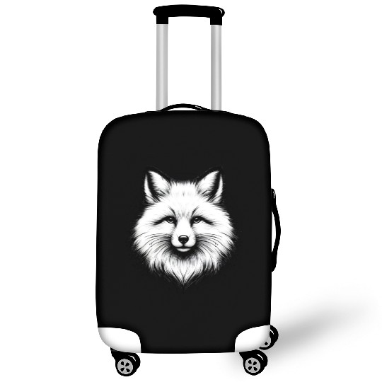 White Fox Portrait Luggage Covers