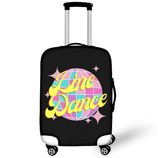 Line dance disco ball in fun neon party colors Luggage Covers