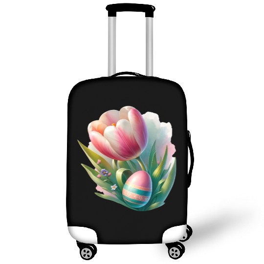 Spring Colorful Tulip With Easter Egg Luggage Covers
