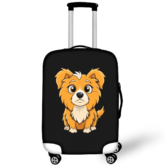 Curious Tibetan Spaniel Digital Art Luggage Covers