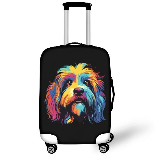 Watercolor Colorful Tibetan Spaniel Luggage Covers