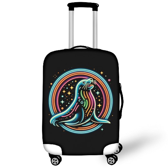 Seal Neon in circle Luggage Covers