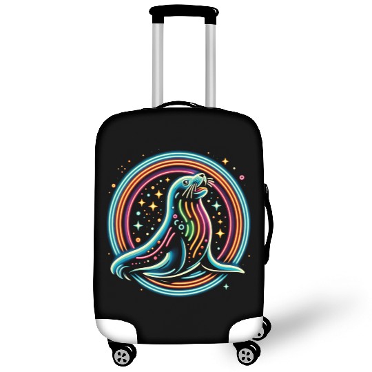 Seal Neon in circle Luggage Covers