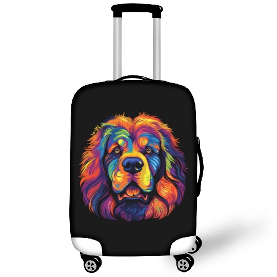Watercolor Colorful Tibetan Mastiff Luggage Covers