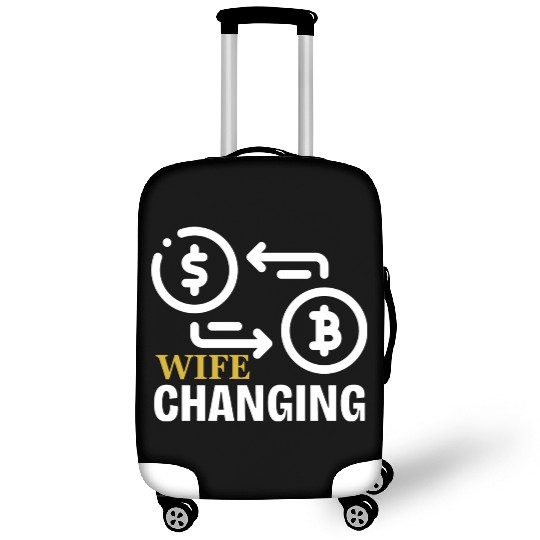 Black and Gold Wife Changing - Bitcoin Luggage Covers